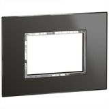 Italian / US standard plate Arteor square version 3 modules - reflective black