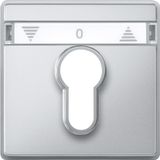 Cen.pl. f. DIN cylinder key switch insrts f. roller shut.s, aluminium, Aq.des.