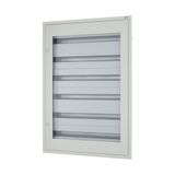 Complete flush-mounted flat distribution board with window, grey, 33 SU per row, 6 rows, type C