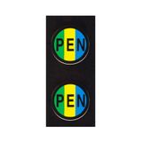 Label PE/N, green-yellow/blue