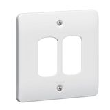 Synergy Grid 1 Gang 2 Module Front Plate White