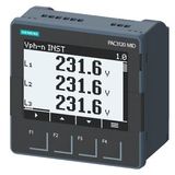 SENTRON PAC3120, calibrated according to MID, LCD 96 x 96 mm Power Monitoring Device, control panel instrument with measurement of electrical variables, protocol: