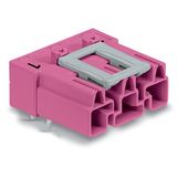 Plug for PCBs angled 3-pole pink