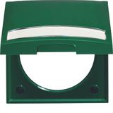 Frame with hinged cover and labelling field, Integro Flow, green gloss