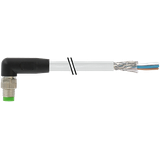 M8 male 90° A-cod. with cable PUR 3x0.34 shielded gy+drag-ch 0.4m