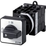 Step switches, T0, 20 A, rear mounting, 5 contact unit(s), Contacts: 9, 45 °, maintained, With 0 (Off) position, 0-3, Design number 15070
