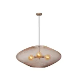 Lucide MESH - Hanglamp - Ø 88 cm - 3xE27 - Taupe