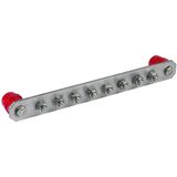 Equipotential bonding bar without cover StSt with M10 screws for 8 con