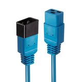 2m C20 to C19 Mains Extension Cable, blue IEC C20 Connector to IEC C19 Connector