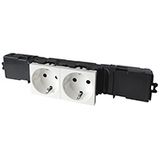 Socket Mosaic - 2x2P+E - for instal on trunking - auto. term. WIELAND - standard
