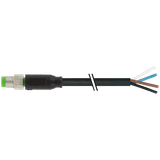 M8 male 0° A-cod. with cable PUR 4x0.34 bk UL/CSA+drag ch. 5m