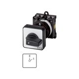 ON-OFF switches, T0, 20 A, rear mounting, 1 contact unit(s), Contacts: 2, 60 °, maintained, With 0 (Off) position, 0-1, Design number 8201