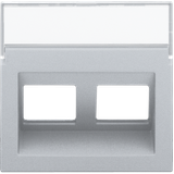 Central plate data 2x RJ oblique output, sterling coated