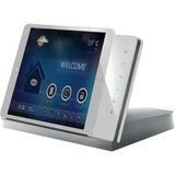 Table docking station with charging function, housing green, glass cover white