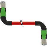 RJ45 90° right/RJ45 90° right PUR 1x4xAWG22 shielded rd+dragch 1.5m