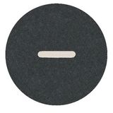 Button plate flat with inscription, black with white " - "