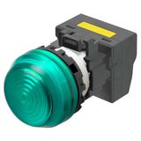 M22N Indicator, Plastic semi-spherical, Green, Green, 220/230/240 V AC