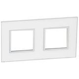 Plate Arteor - French/German std - square - 2 x 2 modules - mirror white