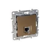 RJ45 socket category 6 UTP claws brown