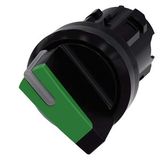 Selector switch, illuminable, 22 mm, round, plastic, green, selector switch, short, 2 switch …3SU1002-2BC40-0AA0-Z X90