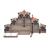 Multi-tier modular terminal, Tension-clamp connection, 2.5 mm², 400 V,