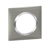 Dooxie square plate 1 station brushed stainless steel effect finish