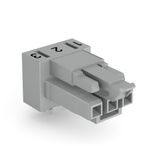 Socket for PCBs angled 3-pole gray