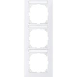 M-Pure frame, 3-fold with label holder, vertical installation, polar white,