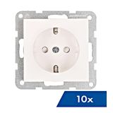 Socket outlet with safety shutter, cage clamps, 10 pcs,white