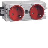 Socket-outlet 2-g.45° Wago C-Profile red