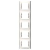 Sedna - vertical 5-gang frame - cream