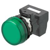 M22N Indicator, Plastic flat etched, Green, Green, 24 V, push-in termi
