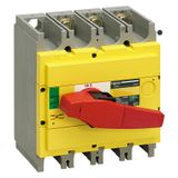 switch disconnector, Compact INS500 , 500 A, with red rotary handle and yellow front, 3 poles