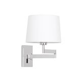 ARTIS ARTICULATED CHROME WALL LAMP WHITE LAMPSHADE