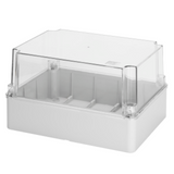 BOX FOR JUNCTIONS AND FOR ELECTRIC AND ELECTRONIC EQUIPMENT - WITH TRANSPARENT DEEP  LID - IP56 - INTERNAL DIMENSIONS 380X300X180 - WITH SMOOTH WALLS