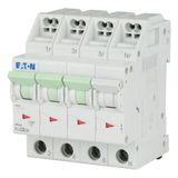 Miniature circuit breaker (MCB) with plug-in terminal, 8 A, 3p+N, characteristic: C