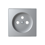 8587.9 PL Flat cover plate for French socket outlet - Silver Socket outlet Central cover plate Silver - Sky Niessen