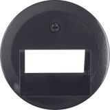 Centre plate for FCC soc. out. 2gang, 1930/glass, black glossy