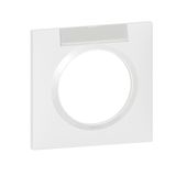 Dooxie square plate 1 post white finish with label holder