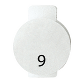 LENS WITH ILLUMINATED SYMBOL FOR COMMAND DEVICES - NINE - SYMBOL 9 - SYSTEM WHITE