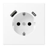 SCHUKO socket with USB charger LS1520-15CAWWM