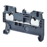 Feed-through DIN rail terminal block with push-in plus connection for