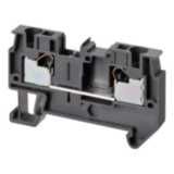 Feed-through DIN rail terminal block with push-in plus connection for