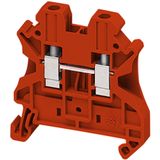 SCREW TERMINAL, FEED THROUGH, 2 POINTS, 4MM² , RED