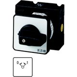 ON-OFF button, T0, 20 A, flush mounting, 1 contact unit(s), Contacts: 2, 45 °, momentary, With 0 (Off) position, with spring-return, 0>I