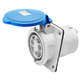 10° ANGLED FLUSH-MOUNTING SOCKET-OUTLET HP - IP44/IP54 - 3P+E 63A 200-250V 50/60HZ - BLUE - 9H - MANTLE TERMINAL