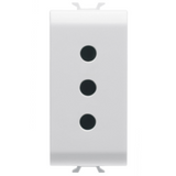 ITALIAN STANDARD SOCKET-OUTLET 250V ac - 2P+E 10A - P11 - 1 MODULE - GLOSSY WHITE - CHORUSMART