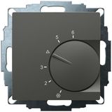 UP room controller, anthracite 55x55, 5-30C, AC 230V, output contactless via triac, switchable 5 actuators each 3W