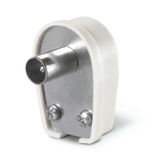 90°ANGLED COAXIAL CABLE PLUG 9,5 WHITE