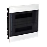 LEGRAND 2X12M FLUSH CABINET SMOKED DOOR E+N TERMINAL BLOCK FOR DRY WALL